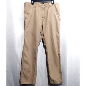 Lee Mens Loose Fit Carpenter Pants 38x32 Utility Pockets Studded Tan Straight